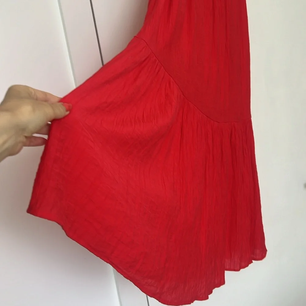 Red crinkle maxi dress XXSP | euro summer elevated chic, feminine, coquette